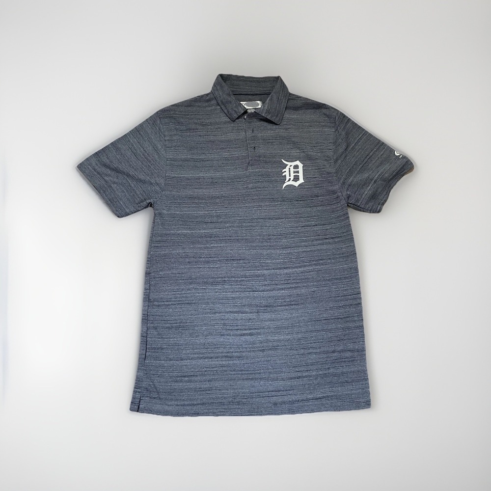 Majestic Detroit Tiger's Blue Polo Men's Shirt S Short Sleeve MLB‎ Baseball